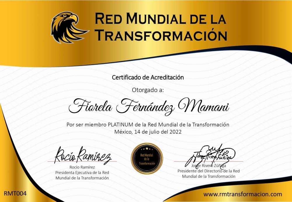Certificado de Fiorela Fernández