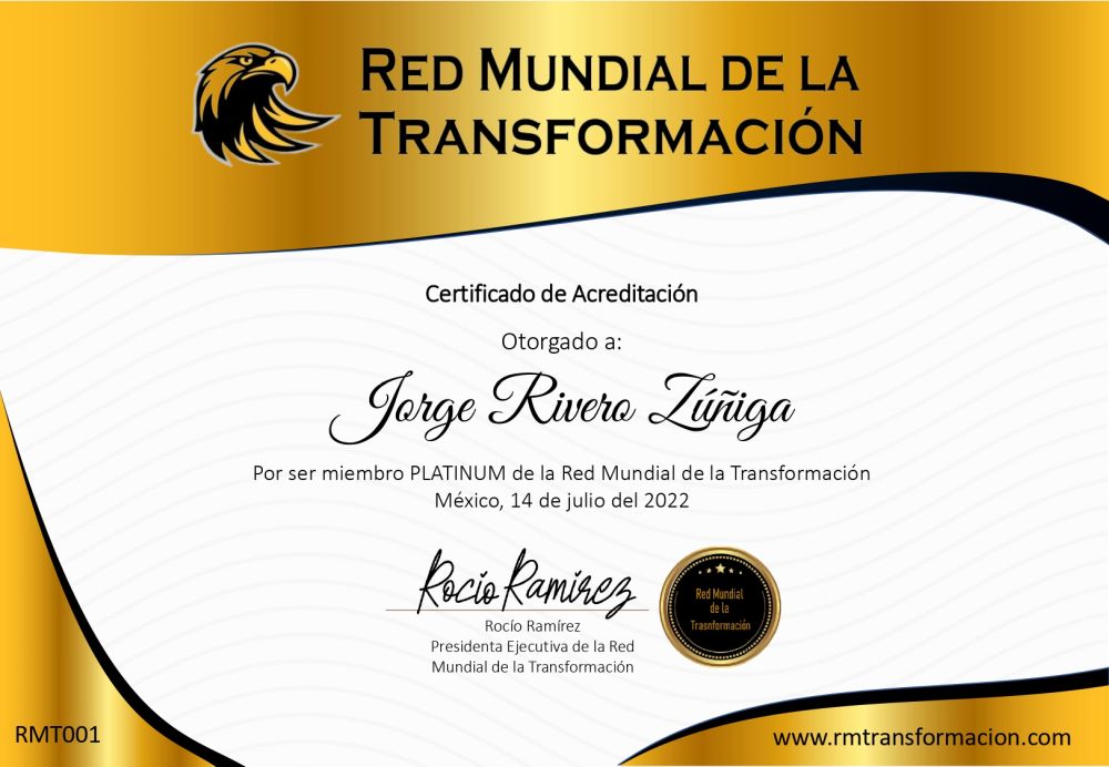 Certificado de Jorge Rivero
